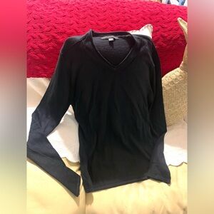 John Varvatos black vneck long sleeve wool acrylic blend size small